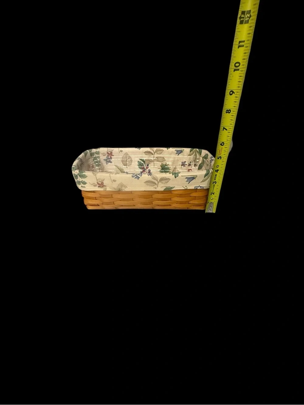 Longaberger Vanity Basket Set Botanical Fields 1999 Liner And Protector Signed
